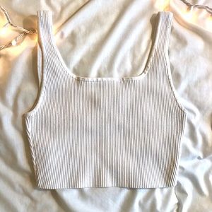 Aritzia Babaton White Crop Top